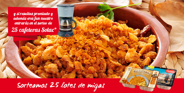 Sorteamos 25 lotes de migas y 25 cafeteras Solac