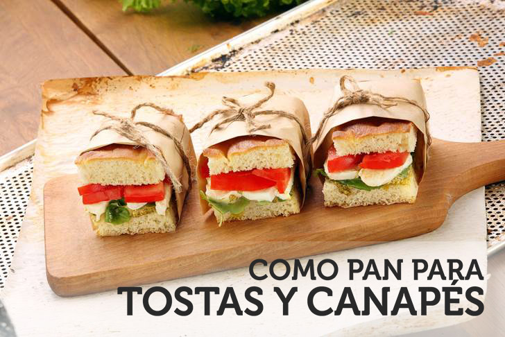 Focaccias como pan para tostas y canapés