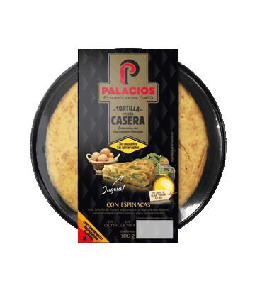 Tortilla casera Palacios con espinacas 300gr