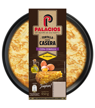 Tortilla casera Palacios con cebolla 650gr