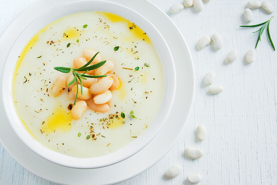 Crema fria de alubias blancas con chorizo palacios