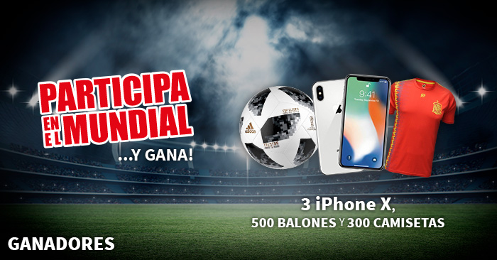 Consulta el listado de ganadores de los 3 iPhone X, 500 balones Adidas y 300 camisetas de la seleccin