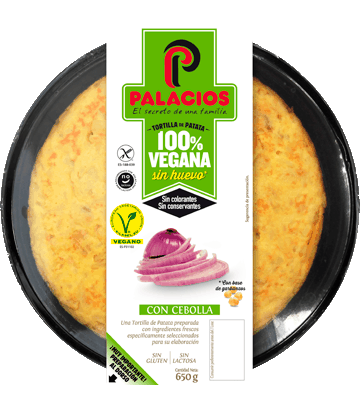 Tortilla vegana Palacios con cebolla 650 gr.