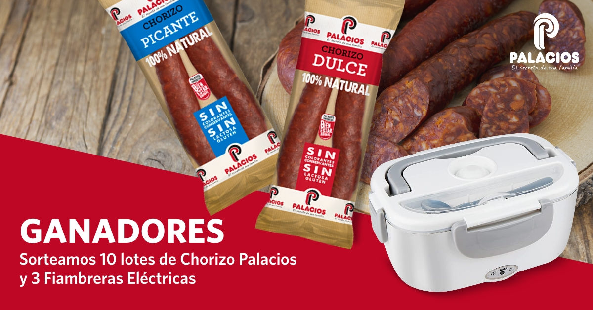 Conoce los ganadores de las 3 fiambreras eléctricas y 10 lotes de Chorizo Palacios