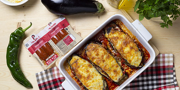 'Lasaa' de berenjenas y chorizo
