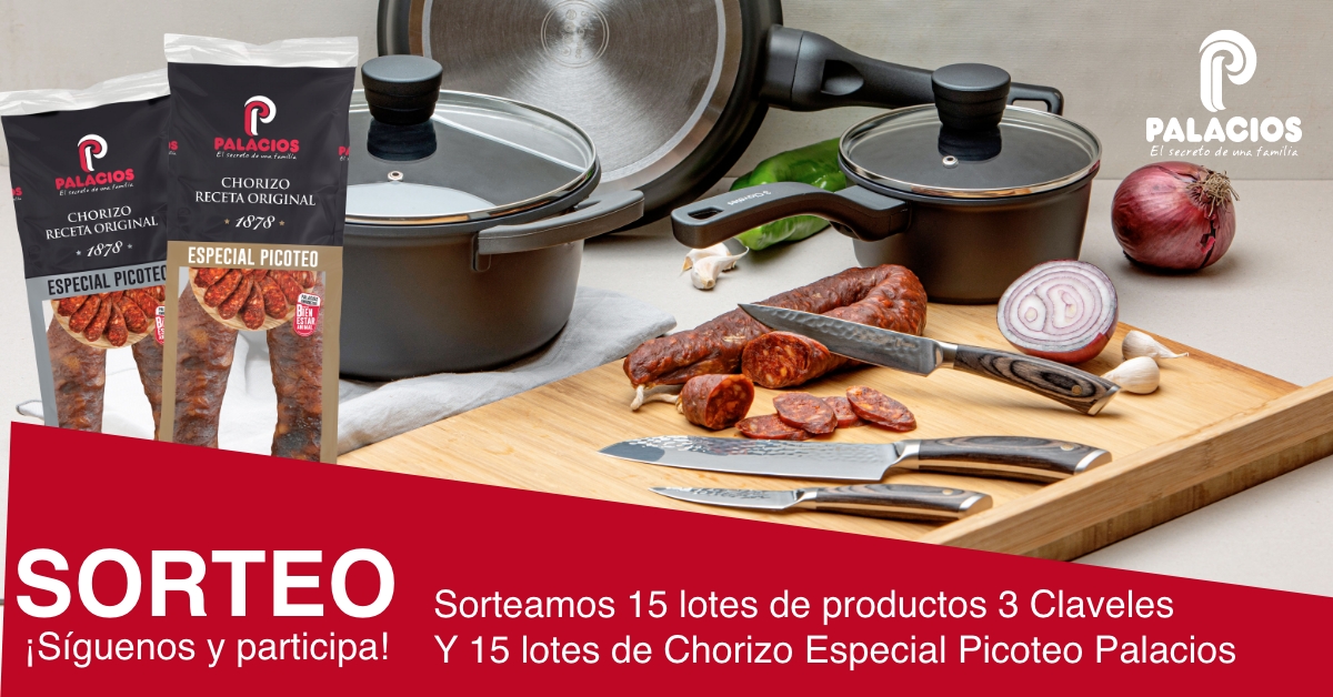 Sorteo: 15 lotes de productos 3 Claveles y 15 lotes de Chorizo Especial Picoteo Palacios