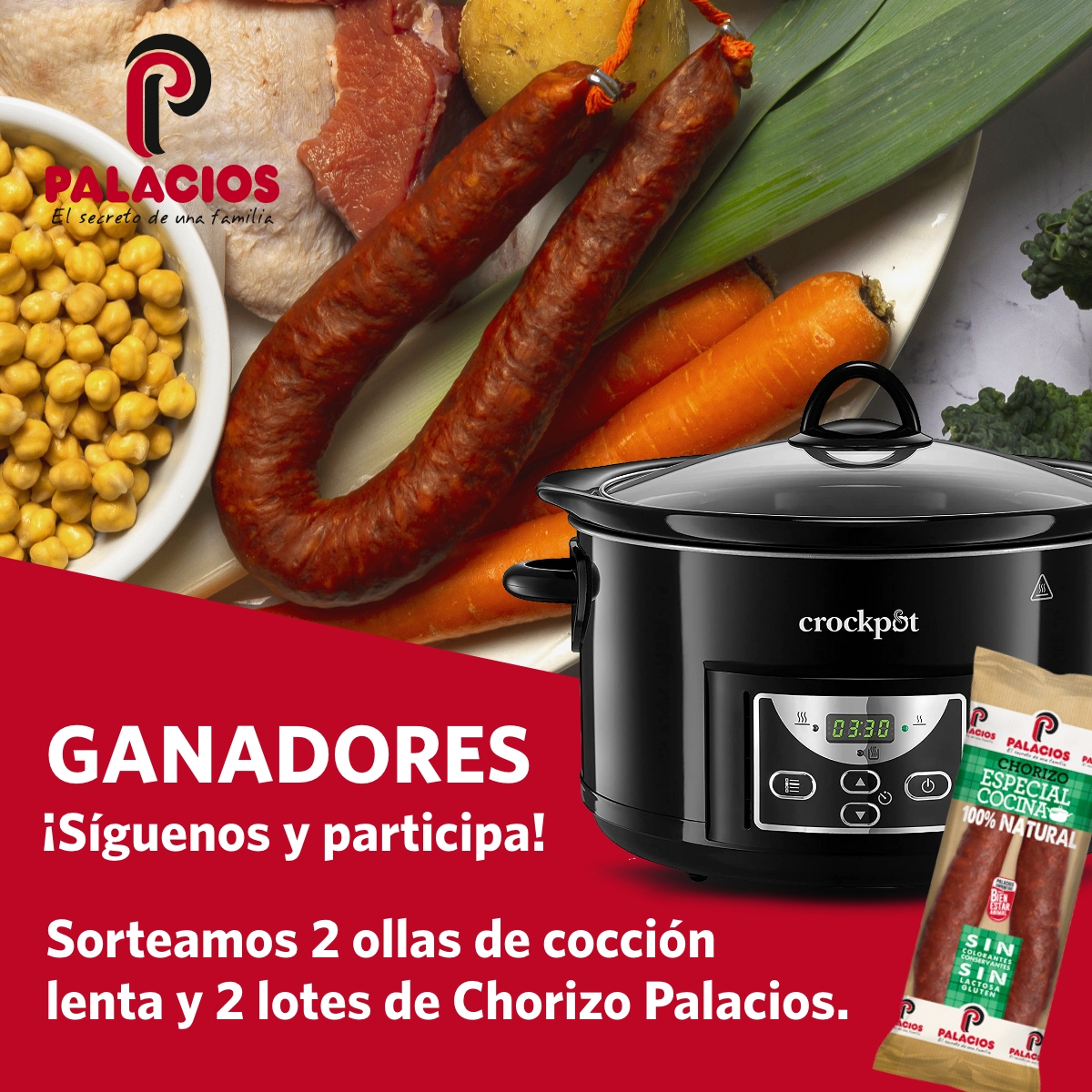 Ganador/a de una olla de coccin lenta y un lote de Chorizo Palacios