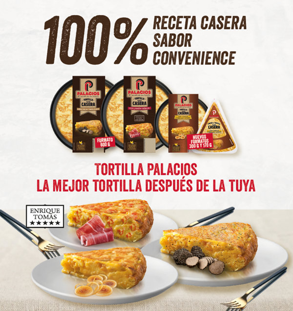 Palacios Alimentación, marca líder en tortilla, presenta cuatro novedades de Tortilla Receta Casera