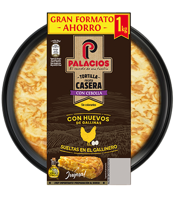 Tortilla Receta Casera Palacios con cebolla 1kg