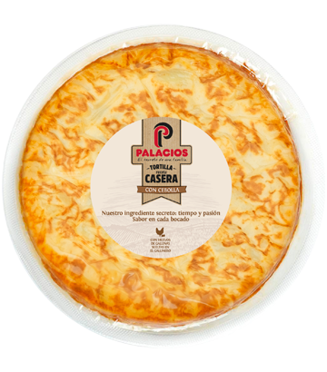 <b>NOVEDAD:</b> Tortilla Receta Casera Palacios con cebolla 1.300gr