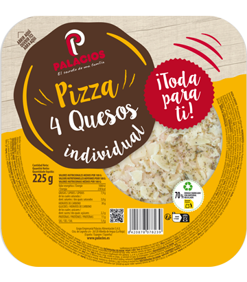 Pizza mini cuatro quesos individual