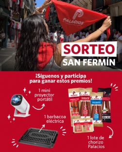 Gana un mini proyector porttil, una barbacoa elctrica y un lote de chorizo Palacios con nuestro sorteo de San Fermn