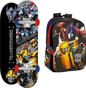 Patinetes y mochilas de Transformers